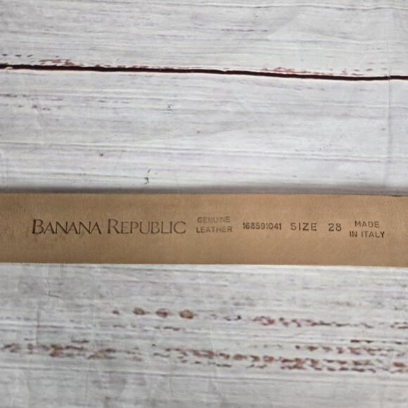 Banana Republic Belt Womens 28 White Leather Tortoise Buckle Made in Italy Class - Picture 3 of 5